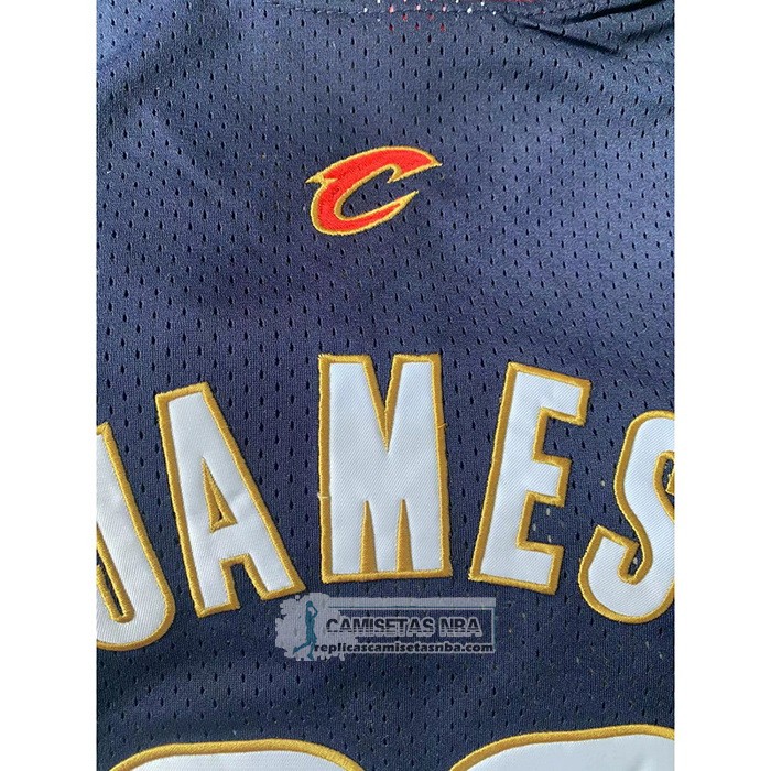 Camiseta Cleveland Cavaliers Lebron James NO 23 Mitchell & Ness 2008-09 Azul